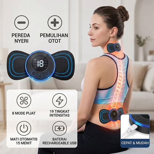Portable EMS Mini Electric Neck & Body Massager | Pain Relief Device